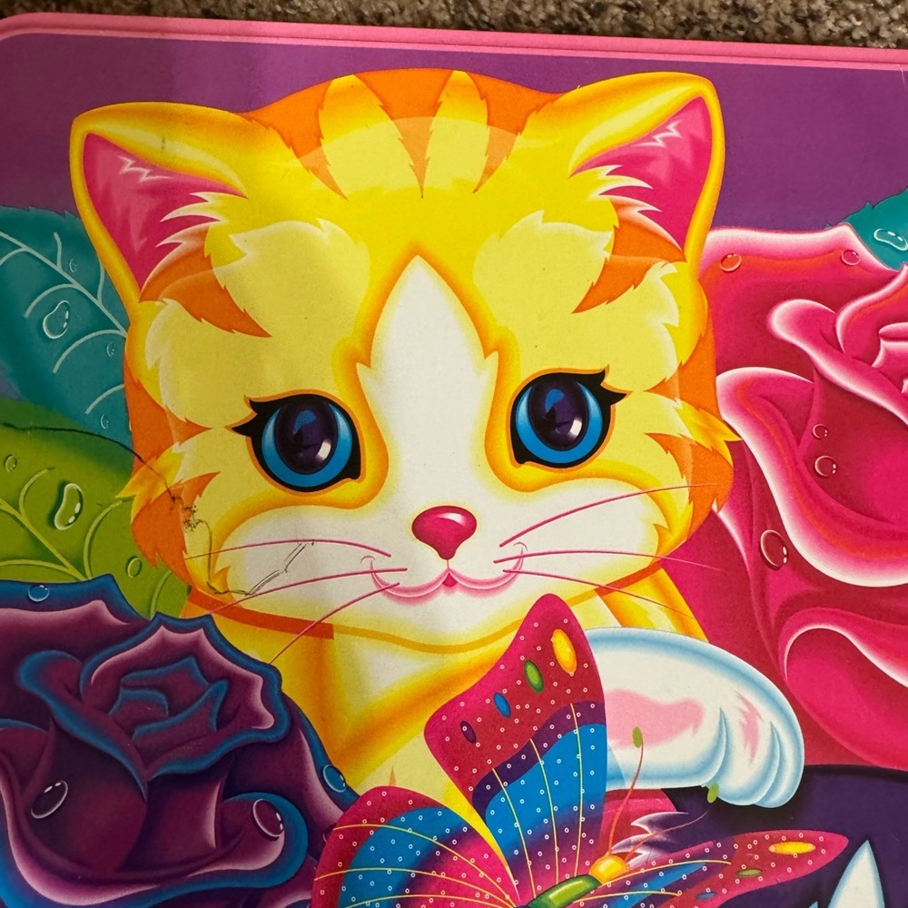 Vintage Lisa Frank kittens and butterflies collectible tin container - Picture 3 of 15